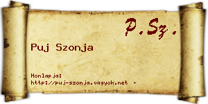 Puj Szonja névjegykártya